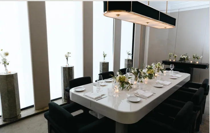 The Estelle Room set for an intimate dinner